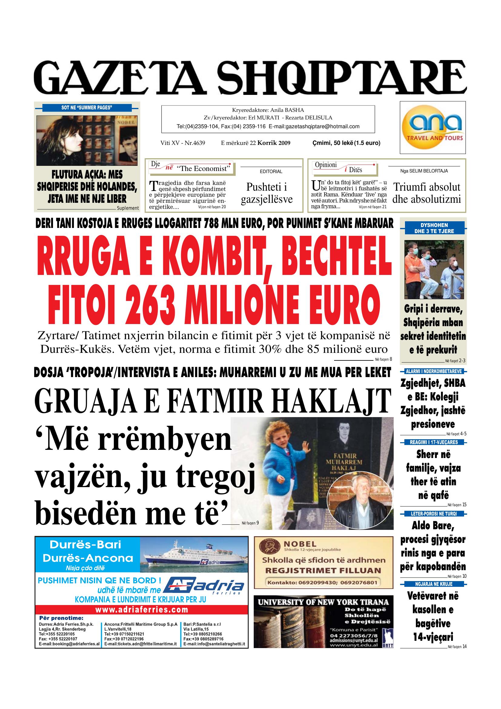 Gazeta Shqiptare 2009-07-22